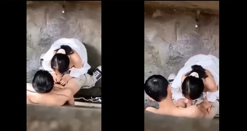 Quay lén em nữ sinh bj cho bạn gái trong hẻm